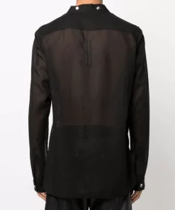 ( Nouvelle Collection ) Rick Owens Chemise Boutonnée à Manches Longues Homme -Rick Owens Soldes 17875075 37802594 600