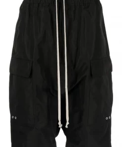 ( Nouvelle Collection ) Rick Owens Short à Coupe Sarouel BLACK