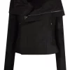 Rick Owens 09 BLACK Veste De Moto En Cuir Femme -Rick Owens Soldes 17881284 37880259 600
