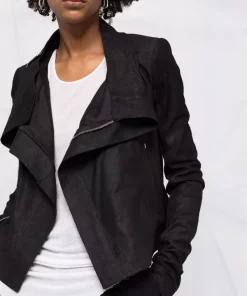 Rick Owens 09 BLACK Veste De Moto En Cuir Femme -Rick Owens Soldes 17881284 37880267 600