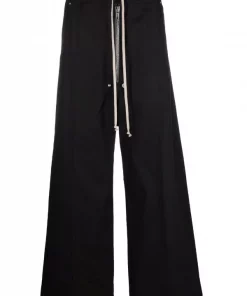 ( Nouvelle Collection ) Rick Owens 09 BLACK Pantalon De Jogging à Coupe Ample Homme