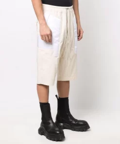 ( Nouvelle Collection ) Rick Owens Short Fogcatcher En Coton 21110 NATURAL/CHALK WHITE -Rick Owens Soldes 17881699 37739064 600