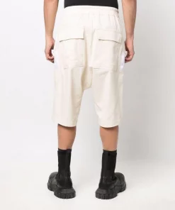 ( Nouvelle Collection ) Rick Owens Short Fogcatcher En Coton 21110 NATURAL/CHALK WHITE -Rick Owens Soldes 17881699 37739067 600