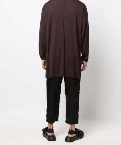 ( Nouvelle Collection ) Rick Owens 64 OXBLOOD Pull Long à Col Rond Homme -Rick Owens Soldes 17881701 37733785 600