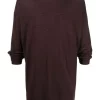 ( Nouvelle Collection ) Rick Owens 64 OXBLOOD Pull Long à Col Rond Homme