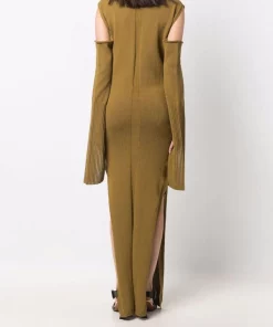 ( Nouvelle Collection ) Rick Owens Robe Longue à Manches Fendues Femme -Rick Owens Soldes 17882532 37742686 600