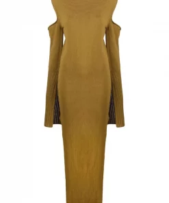 ( Nouvelle Collection ) Rick Owens Robe Longue à Manches Fendues Femme