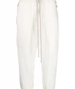 ( Nouvelle Collection ) Rick Owens 21 NATURAL Pantalon Court à Lien De Resserrage Femme