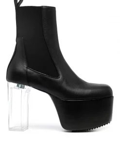 ( Nouvelle Collection ) Rick Owens Bottes Fog 120 Mm à Plateforme BLACK