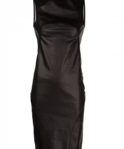 ( Nouvelle Collection ) Rick Owens Robe à Design Sans Manches BLACK