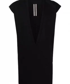 ( Nouvelle Collection ) Rick Owens 09 BLACK Débardeur Dylan à Col V Profond Homme
