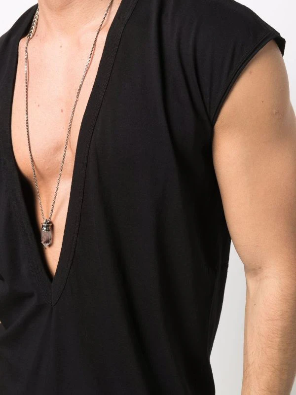 ( Nouvelle Collection ) Rick Owens 09 BLACK Débardeur Dylan à Col V Profond Homme 7 ( Nouvelle Collection ) Rick Owens 09 BLACK Débardeur Dylan à Col V Profond Homme – Image 5