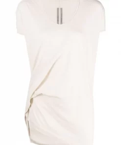 ( Nouvelle Collection ) Rick Owens T-shirt à Fronces 21 NATURAL
