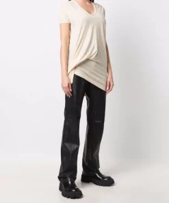 ( Nouvelle Collection ) Rick Owens T-shirt à Fronces 21 NATURAL -Rick Owens Soldes 17883232 37746124 600