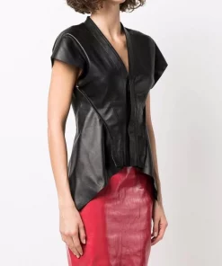 Rick Owens Débardeur Naska En Cuir 09 BLACK -Rick Owens Soldes 17884731 37740914 600