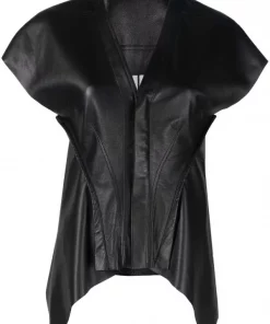 Rick Owens Débardeur Naska En Cuir 09 BLACK