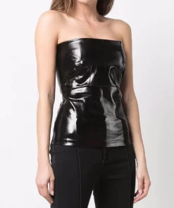 ( Nouvelle Collection ) Rick Owens Haut-bustier Fogachine à Effet Enduit 09 NERO -Rick Owens Soldes 17885094 37755580 600