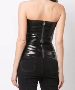 ( Nouvelle Collection ) Rick Owens Haut-bustier Fogachine à Effet Enduit 09 NERO -Rick Owens Soldes 17885094 37755582 600