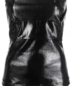 ( Nouvelle Collection ) Rick Owens Haut-bustier Fogachine à Effet Enduit 09 NERO