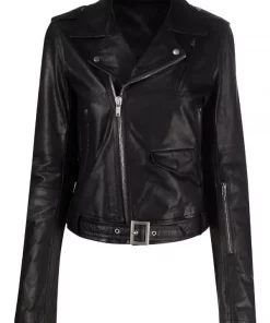 ( Nouvelle Collection ) Rick Owens Veste De Moto En Cuir Femme