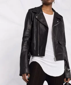 ( Nouvelle Collection ) Rick Owens Veste De Moto En Cuir Femme -Rick Owens Soldes 17902258 37820991 600