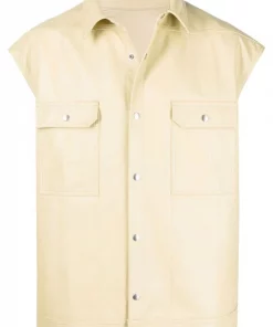 ( Nouvelle Collection ) Rick Owens Veston En Cuir 32 VANILLA
