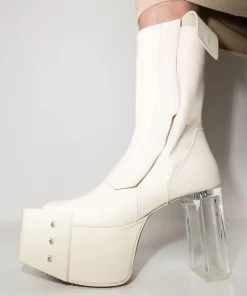 ( Nouvelle Collection ) Rick Owens Bottes Fogpocket 100 à Plateforme 11 MILK -Rick Owens Soldes 17906476 39221906 600
