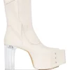 ( Nouvelle Collection ) Rick Owens Bottes Fogpocket 100 à Plateforme 11 MILK -Rick Owens Soldes 17906476 39222928 600