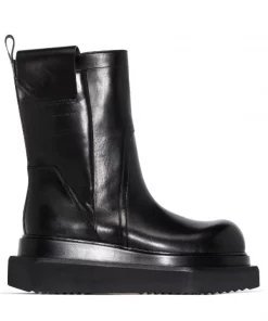 ( Nouvelle Collection ) Rick Owens Bottes Fog Pocket Cyclops En Cuir 99 BLACK/BLACK