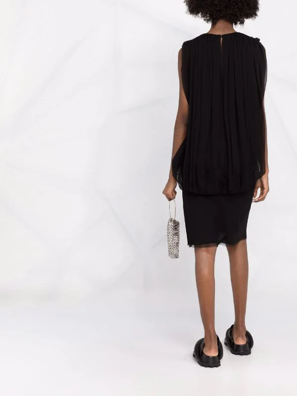 ( Nouvelle Collection ) Rick Owens Robe Courte En Soie à Design Sans Manches 09 BLACK 8 ( Nouvelle Collection ) Rick Owens Robe Courte En Soie à Design Sans Manches 09 BLACK – Image 6