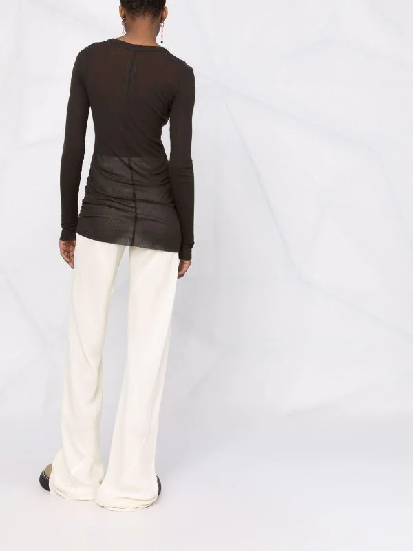 ( Nouvelle Collection ) Rick Owens Pantalon évasé à Taille Nervurée Femme 6 ( Nouvelle Collection ) Rick Owens Pantalon évasé à Taille Nervurée Femme – Image 4