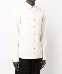 Rick Owens Chemise à Manches Longues Homme 9 Rick Owens Chemise à Manches Longues Homme -Rick Owens Soldes 17908646 37921836 600