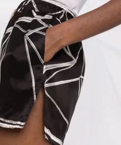 ( Nouvelle Collection ) Rick Owens 0921 BLACK/NATURAL Short Fog à Imprimé Abstrait Femme -Rick Owens Soldes 17909081 37818488 600