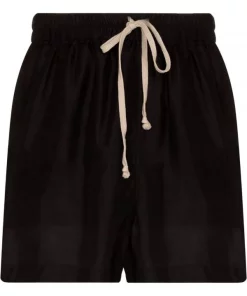 ( Nouvelle Collection ) Rick Owens 09 BLACK Short De Sport Phleg à Taille à Lien De Resserrage Homme