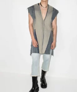 ( Nouvelle Collection ) Rick Owens Débardeur à Design Patchwork 1621 HUSTLER/NATURAL -Rick Owens Soldes 17909455 39223572 600