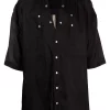 ( Nouvelle Collection ) Rick Owens 09 BLACK Chemise Oversize à Manches Courtes Homme