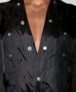 ( Nouvelle Collection ) Rick Owens 09 BLACK Chemise Oversize à Manches Courtes Homme -Rick Owens Soldes 17911133 39156343 600