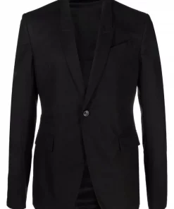 ( Nouvelle Collection ) Rick Owens Blazer à Revers étroit 09 BLACK