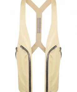 ( Nouvelle Collection ) Rick Owens 32 VANILLA Débardeur Bauhaus En Cuir Homme