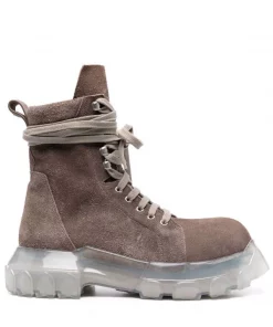 ( Nouvelle Collection ) Rick Owens Bottes En Daim à Lacets Homme