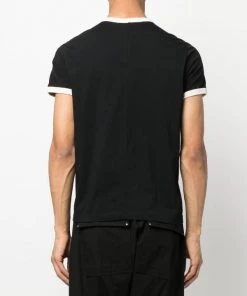 ( Nouvelle Collection ) Rick Owens T-shirt à Bords Contrastants Homme -Rick Owens Soldes 17915050 37935935 600