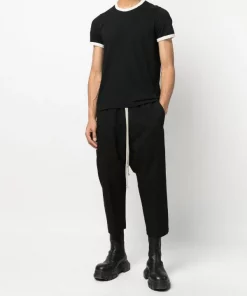 ( Nouvelle Collection ) Rick Owens T-shirt à Bords Contrastants Homme -Rick Owens Soldes 17915050 37937736 600