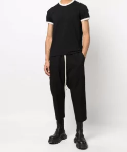 ( Nouvelle Collection ) Rick Owens T-shirt à Bords Contrastants Homme -Rick Owens Soldes 17915050 37994407 600