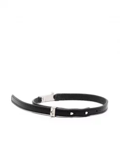 ( Nouvelle Collection ) Rick Owens 09 BLACK Collier En Cuir à Taille Ajustable Homme