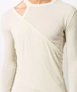 ( Nouvelle Collection ) Rick Owens T-shirt à Détails De Découpes 32 VANILLA -Rick Owens Soldes 17916480 38317319 600