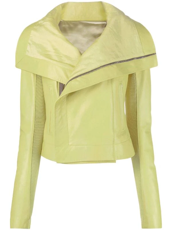 Rick Owens 32 VANILLA Veste De Moto En Cuir Femme 3 Rick Owens 32 VANILLA Veste De Moto En Cuir Femme