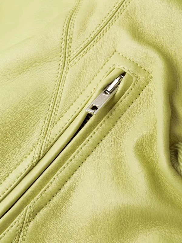 Rick Owens 32 VANILLA Veste De Moto En Cuir Femme 10 Rick Owens 32 VANILLA Veste De Moto En Cuir Femme – Image 8