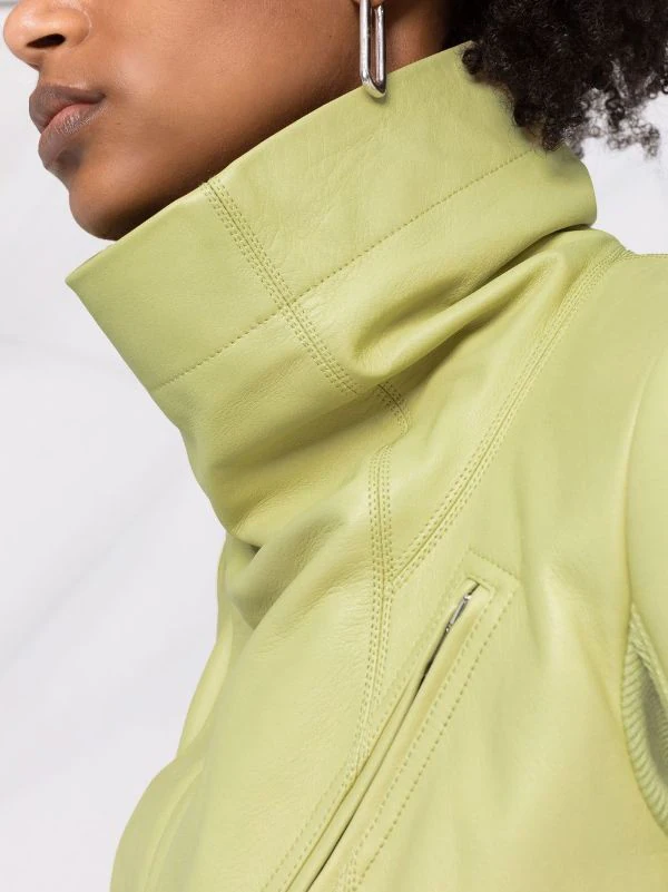 Rick Owens 32 VANILLA Veste De Moto En Cuir Femme 5 Rick Owens 32 VANILLA Veste De Moto En Cuir Femme – Image 3