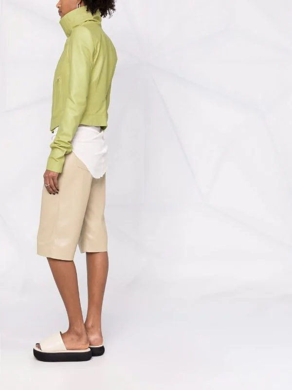 Rick Owens 32 VANILLA Veste De Moto En Cuir Femme 8 Rick Owens 32 VANILLA Veste De Moto En Cuir Femme – Image 6