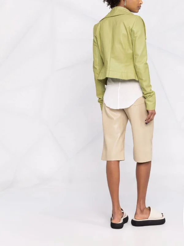 Rick Owens 32 VANILLA Veste De Moto En Cuir Femme 6 Rick Owens 32 VANILLA Veste De Moto En Cuir Femme – Image 4